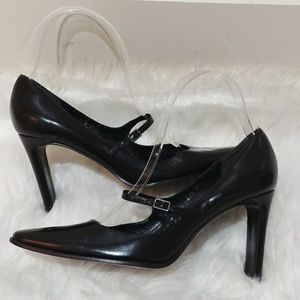 Boncelli Firenze Black Leather Heels Size 7